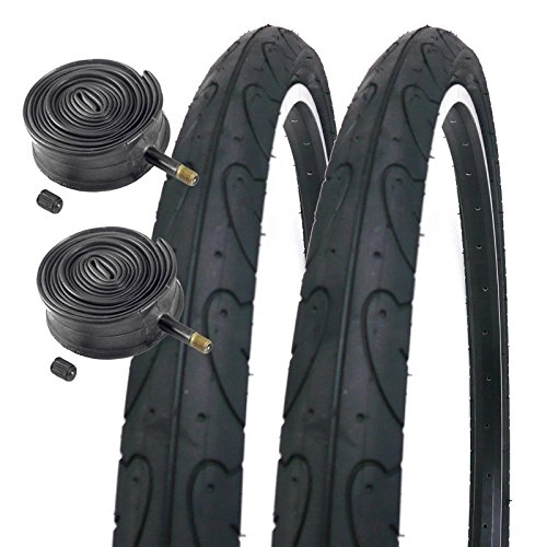 Mountain Bike Tyres : Coyote TY261 26" x 1.90 Slick Mountain Bike Tyres (Pair) with Schrader Inner Tubes