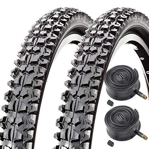 Mountain Bike Tyres : Cst Eiger 26" x 1.95 Mountain Bike Tyres with Schrader Inner Tubes (Pair)
