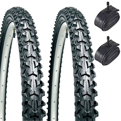 Mountain Bike Tyres : CST Eiger 26" x 1.95 Mountain Bike Tyres with Schrader Tubes (Pair)