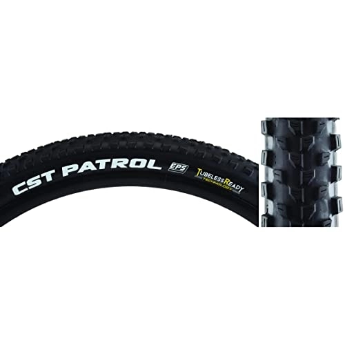 Mountain Bike Tyres : CST Patrol 29x2.25 C1846TR 60TPI EPS TL Ready C / Card MTB Folding Tyre, Black