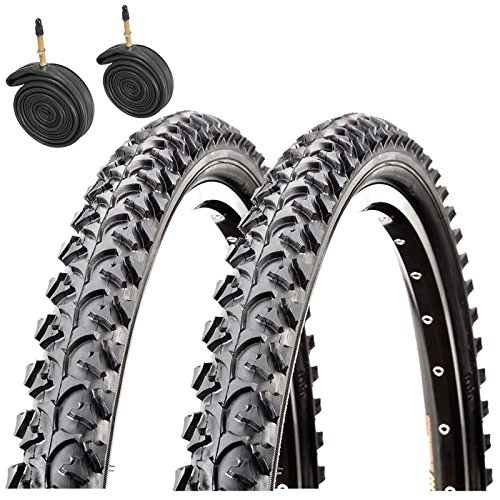 Mountain Bike Tyres : CST Raleigh T1280 Annupurna 26" x 1.95 Mountain Bike Tyres with Presta Tubes (Pair)