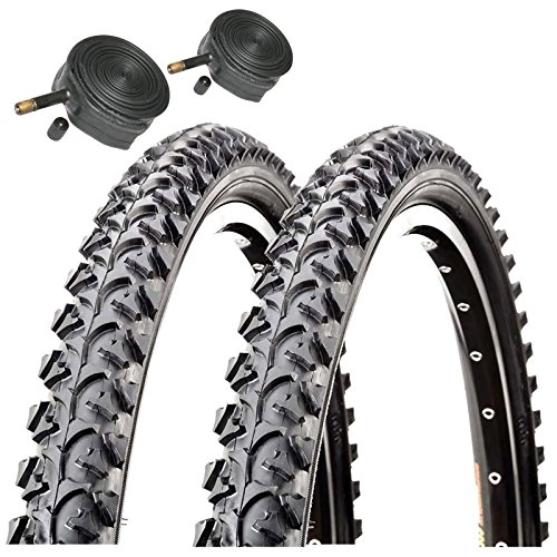 Mountain Bike Tyres : CST Raleigh T1280 Annupurna 26" x 1.95 Mountain Bike Tyres with Schrader Tubes (Pair)