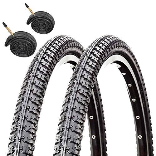Mountain Bike Tyres : CST Raleigh T1345 26" x 1.75 Centre Raised Tread Mountain Bike Tyres with Presta Tubes (Pair)