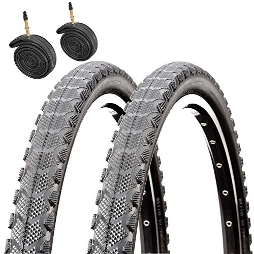 Mountain Bike Tyres : CST Raleigh T1811 Traveller 700 x 35c Hybrid Bike Tyres with Presta Tubes (Pair)