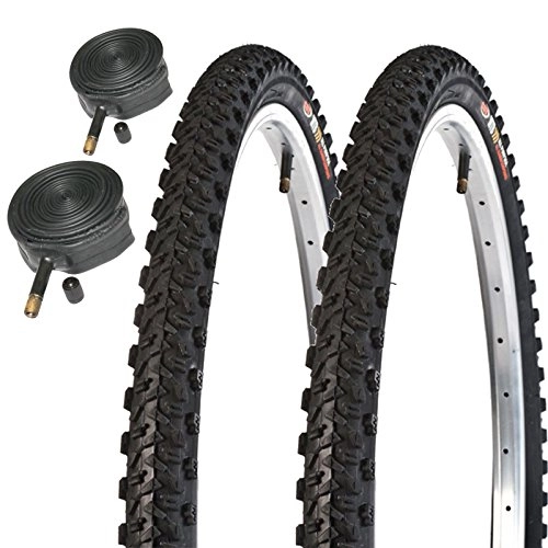 Mountain Bike Tyres : CST Raleigh T1812 26" x 1.95 Mountain Bike Tyres with Schrader Tubes (Pair)
