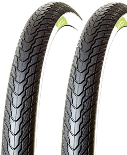 Mountain Bike Tyres : ECOVELO Unisex_Adult Ecovelò Brand Tyres 26 X 1.75 (47-559) 2 Covers, White Black, 26