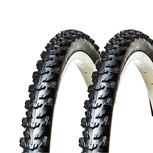 Mountain Bike Tyres : Ecovelò 1.95 (50-507), 2 MTB Tyres 24 X Unisex Adult, Black, One Size