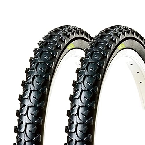 Mountain Bike Tyres : Ecovelò EBC26MBE, 2 MTB COVERS 26 x 1.95 (50-559) Unisex Adult, Black, One Size