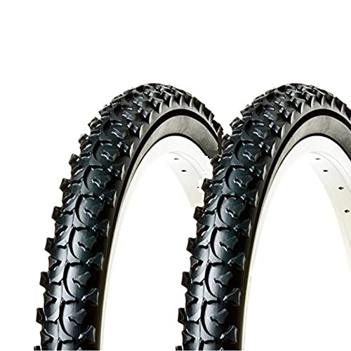 Mountain Bike Tyres : Ecovelò Unisex_Adult Pneumatici 2 x MTB Covers 20 x 1.95 (50-406), Black, One Size