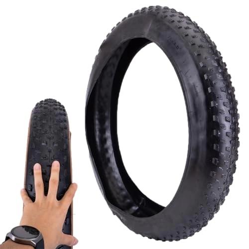 Mountain Bike Tyres : Fat Bike Tires, 26 x 4.0 Fat Tyres, Non-slip Folding Electric Bicycle Tires, Puncture Proof Widening Beach Bicycle Fat Tyre, Fat Bike Tires Replacement Set for Wide Mountain Snow Bike 26X4.0(black)