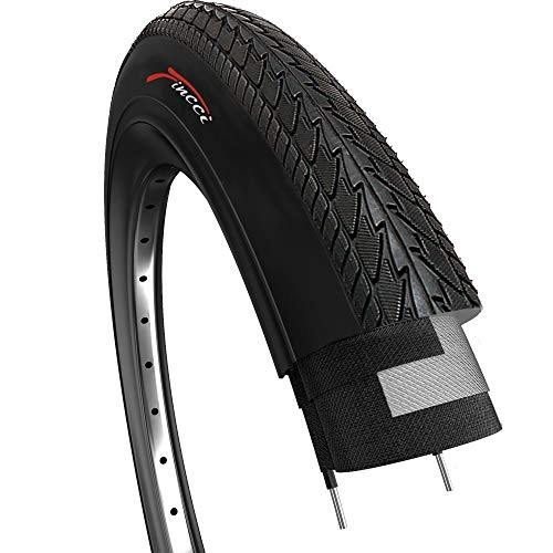 Mountain Bike Tyres : Fincci 26 x 1.50 Inch Slick Tyre for Sport Road Mountain MTB Hybrid Bike Bicycle