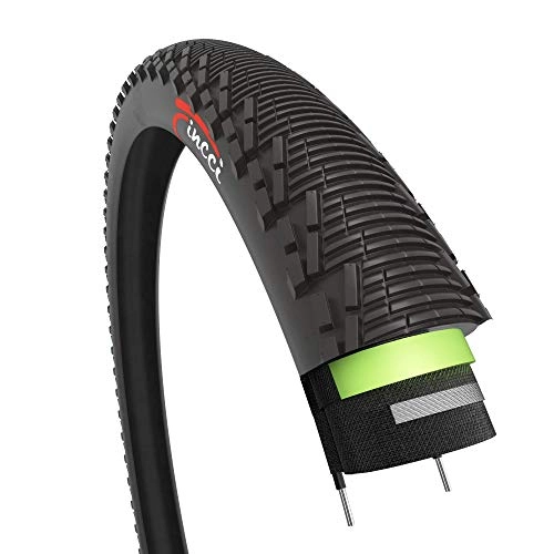Mountain Bike Tyres : Fincci 26 x 1.95 Inch 53-559 Slick Tyre with 2.5mm Antipucncture Protection 60 TPI for Cycle Road Mountain MTB Hybrid Bike Bicycle