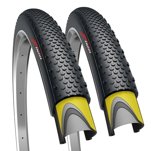 Mountain Bike Tyres : Fincci 700 x 38c Foldable Tyre 40-622 with 1mm Antipuncture Protection for Gravel Cycle Electric Cyclocross MTB Cross Hybrid Bike Bicycle