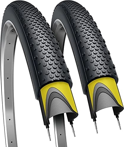 Mountain Bike Tyres : Fincci 700 x 38c Tyre Foldable 40-622 with 1mm Antipuncture Protection for Gravel Cycle Electric Cyclocross MTB Cross Hybrid Bike Bicycle