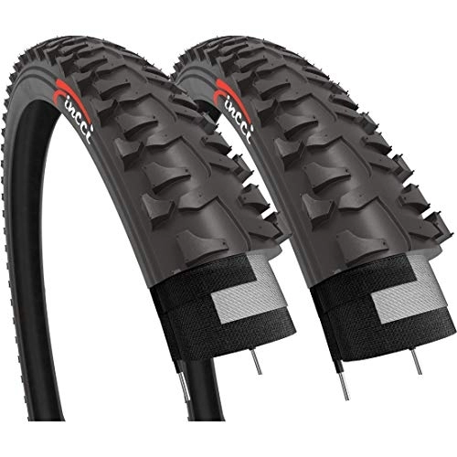 Mountain Bike Tyres : Fincci Pair 20x1.75 Tyre 47-406 for BMX MTB Mountain Offroad Cycle or Kids Childs Bike Bicycle with 20 x 1.75 Inch Tyres (Pack of 2)