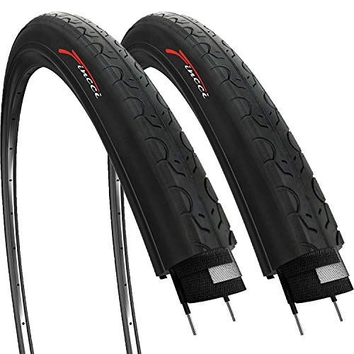 Mountain Bike Tyres : Fincci Pair 26 x 1.25 Tyre 32-559 26 inch Mountain Slick Bike Tyres for Cycle Road MTB Hybrid Bicycle (Pack of 2)