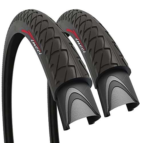 Mountain Bike Tyres : Fincci Pair 26 x 1.95 Inch 50-559 Foldable Slick Tyres for Road Mountain Hybrid Bike Bicycle (Pack of 2)