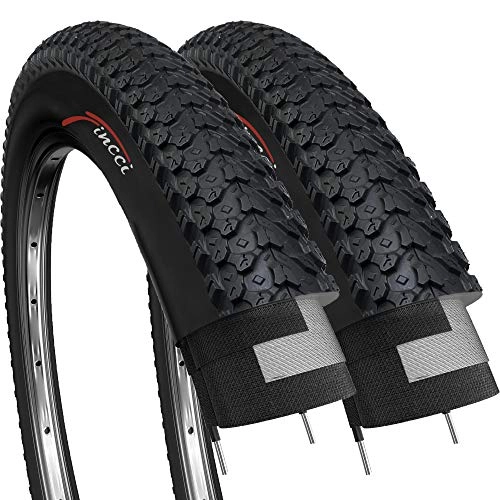 Mountain Bike Tyres : Fincci Pair 26 x 2.125 Inch 57-559 Tyres for MTB Mountain Hybrid Bike Bicycle (Pack of 2)