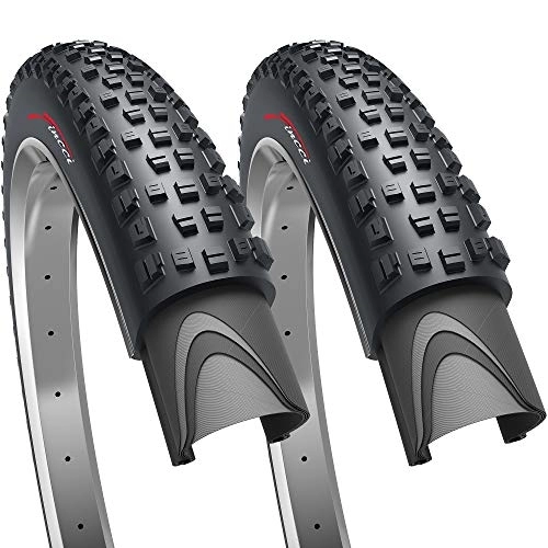 Mountain Bike Tyres : Fincci Pair 27.5 x 2.35 Inch Foldable Tyre 60-584 Tyres for Road Mountain MTB Mud Dirt Offroad Bike Bicycle (Pack of 2)