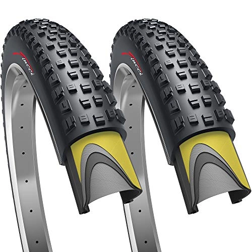 Mountain Bike Tyres : Fincci Pair 29 x 2.25 Inch 57-662 Foldable 60 TPI All Mountain Enduro Tires with Nylon Protection for MTB Hybrid Bike Bicycle - Pack of 2