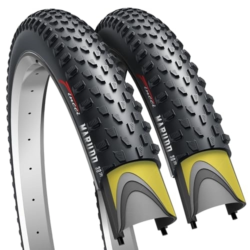 Mountain Bike Tyres : Fincci Pair 29x2.10 Foldable Bike Tyre 52-622 Gravel Tyre with 1mm Anti Puncture Proof Protection for MTB Mountain Hybrid Road Bike Bicycle with 29 x 2.10 Tyres (Pack of 2)