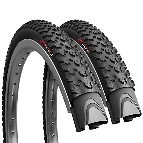 Mountain Bike Tyres : Fincci Pair Tyres 27.5 x 2.10 Inch 54-584 Foldable Cycle Tyre for Road Mountain MTB Mud Dirt Offroad Bike Bicycle Tire 27.5x2.1 (Pack of 2)