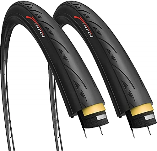 Mountain Bike Tyres : Fincci Road Race Racing Bike Bicycle Slick Tyre Tyres 60TPI with 1mm Antipuncture Protection 700 x 23c 23-622