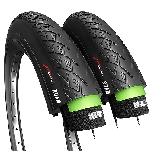 Mountain Bike Tyres : Fincci Roam Pair 700 x 32c 32-622 Tyres with 3mm Antipuncture Protection for Electric Road Mountain MTB Hybrid Bike Bicycle (Pack of 2)