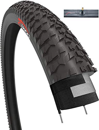 Mountain Bike Tyres : Fincci Set 20 x 1.95 Inch 53-406 Tyre with Schrader Inner Tube for BMX MTB Mountain Offroad or Kids Childs Bike Bicycle