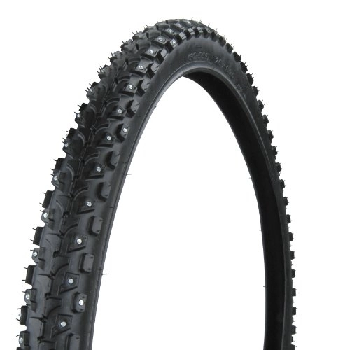 Mountain Bike Tyres : fischer 67003 Mountain Bike Tyre with Spikes Black