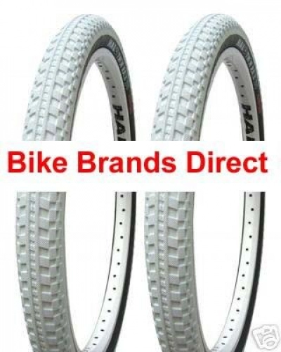 Mountain Bike Tyres : Halo Twin Rail Tyres 26" (White) Pair, Free UK Postage,