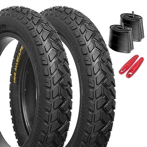 Mountain Bike Tyres : HEB ALLSCAPE Heavy Duty 20x4 E-Bike Tire + Tube - High-Performance Puncture Resistant Fat Tire for E-Bike Mountain Bikes, All Terrain, Directional Tread, High-Density Tire for Street + Trail Riding