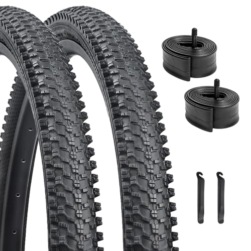 Mountain Bike Tyres : HUIOK Tire Replacement Kit, 26 x1.95 Inch Bicycle Folding Tires for MTB Mountain Bicycle 2 Pack (26x1.95)