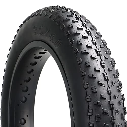 Mountain Bike Tyres : Hycline Fat Tire, 20x4.0 Inch Fat Bike Tires Folding Replacement Electric Bicycle Tires Compatible Wide Mountain Snow Bike