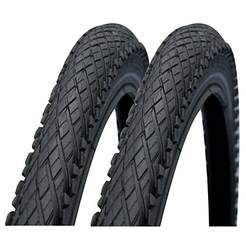 Mountain Bike Tyres : Impac Crosspac 26" x 2.0 Bike Tyres with Ano Adapters (Pair)