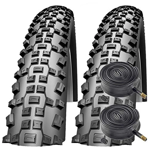 Mountain Bike Tyres : Impac Ridgepac 26" x 2.10 Mountain Bike Tyres with Schrader Valve Tubes (Pair)