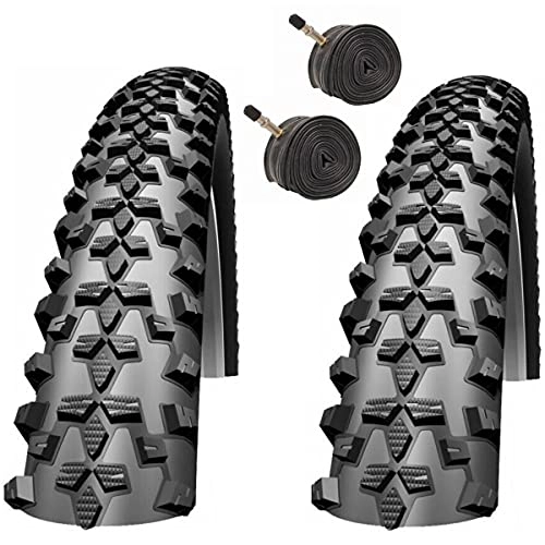 Mountain Bike Tyres : Impac Smartpac 26 x 2.10 Mountain Bike Tyres with Schrader Tubes (Pair)