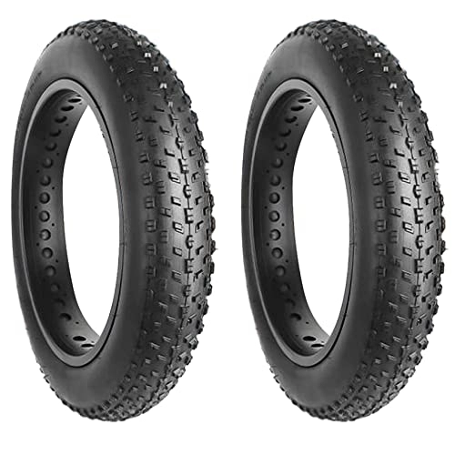 Mountain Bike Tyres : JiaoNe 2 x Bicycle Tyres, Bicycle Tyres, Folding Replacement Electric Bike Tyres, Compatible with Mountain Snow Bike, 20 x 4.0 Inches