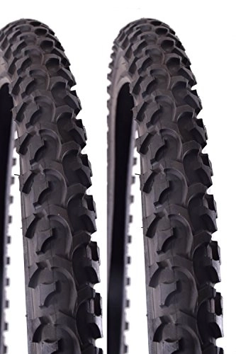 Mountain Bike Tyres : KENDA 26" x 2.10" Mountain Bike ATB Tyres Knobbly Tractor Tread Black - 2 tyres