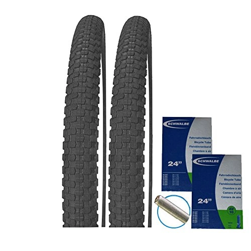 Mountain Bike Tyres : KENDA Set: 2x K Wheel 24inch bicycle tyres 58 / 24x2.30+ Schwalbe Tube AV10
