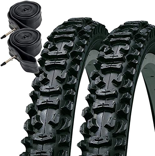 Mountain Bike Tyres : KENDA Smoke 26" x 2.10 Mountain Bike Tyres with Presta Tubes (Pair) Plus Free Cycle Mitts, 26 x 2.1