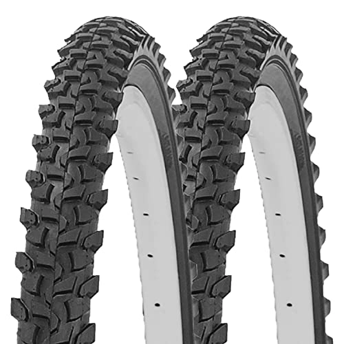 Mountain Bike Tyres : Laxzo ® Pair 24 x 1.75 Tyre ETRTO 47-507 for BMX MTB Mountain Bicycle or Kids Childs Bike Cycle with 24 x 1.75 inch Tyres (Pack of 2)