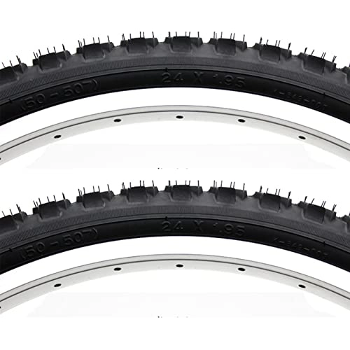 Mountain Bike Tyres : LDFANG 24 / 26×1.95, 26×2.1 Tyre 2 Pcs for Road Mountain MTB Mud Dirt Offroad Bike Bicycle, 24 * 1.95