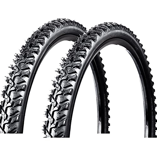 Mountain Bike Tyres : LDFANG Bicycle Tire (2 PCS) 24 / 26×1.95, 26×2.1 Tyre for Road Mountain MTB Mud Dirt Offroad Bike Bicycle, 26 * 1.95
