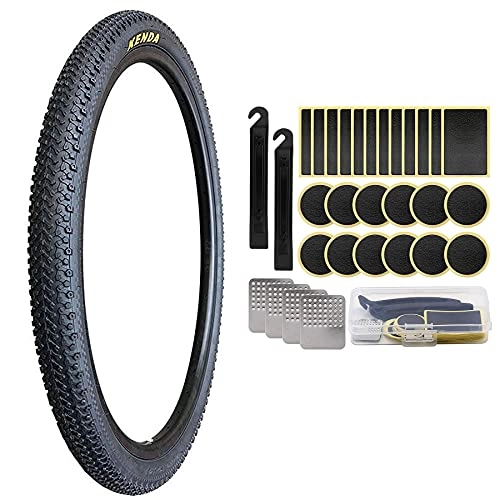 Mountain Bike Tyres : LHYAN Bicycle Tire, 24 / 26 X 1.95, with 24 Pcs Bike Tire Patch Repair Kitmtb Bike Bead Wire Tire for Mountain, Bicycle Cross Country Tire, 24 * 1.95
