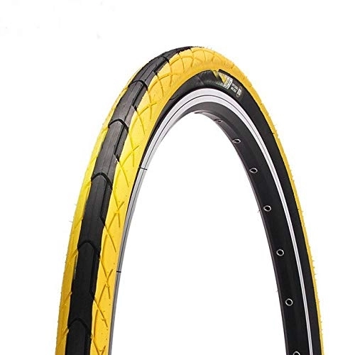 Mountain Bike Tyres : LXRZLS Bike Tires 26 x 1.5 Commuter / Urban / Cruiser / Hybrid Bicycle Tires Road Mtb Bike Tyre Wire Beads Solid Bike Tires For Bicycle (Color : Yellow)