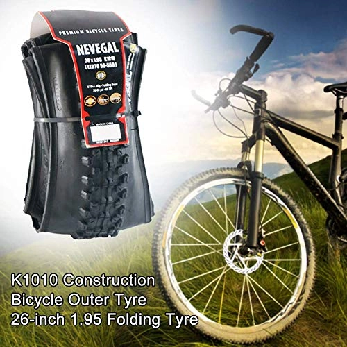 Mountain Bike Tyres : LYXMY Bicycle Tire, 26x1.95 Inch Rubber Anti-skid Folding Tire for Mountain Bike Road Outer Tire, Suitable Gravel Mountain Terrain