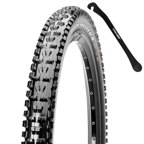 Mountain Bike Tyres : Maxxis High Roller II 27.5x2.50WT Mountain Bike Tire with DoubleDown Puncture Protection Bundle with Cycle Crew Tire Lever