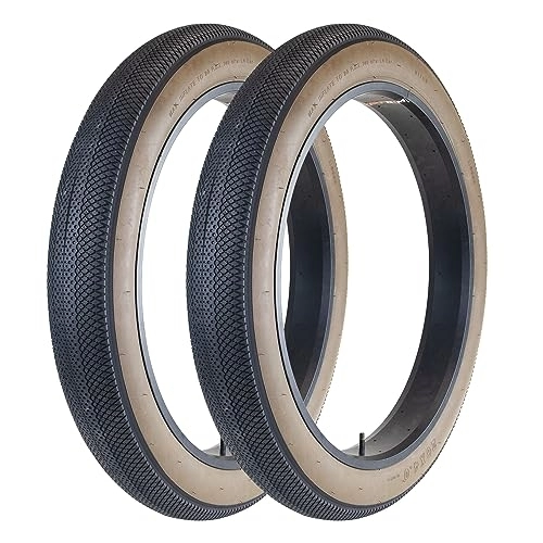 Mountain Bike Tyres : MEGHNA Fat Bike Tyre 20 / 26 x 4 Inch Bicycle Tyres Mid-Friction Compatible Replacement Bicycle Tyres for Mountain Snow and Beach Bike (26 x 4, Pack of 2, Brown)