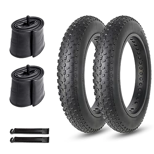 Mountain Bike Tyres : MOHEGIA Fat Bike Tires Replacement Kit with 2 Pack 26 x 4.0 inch Folding Electric Snow Mountain Bicycle Tires, Tubes and and Tire Levers